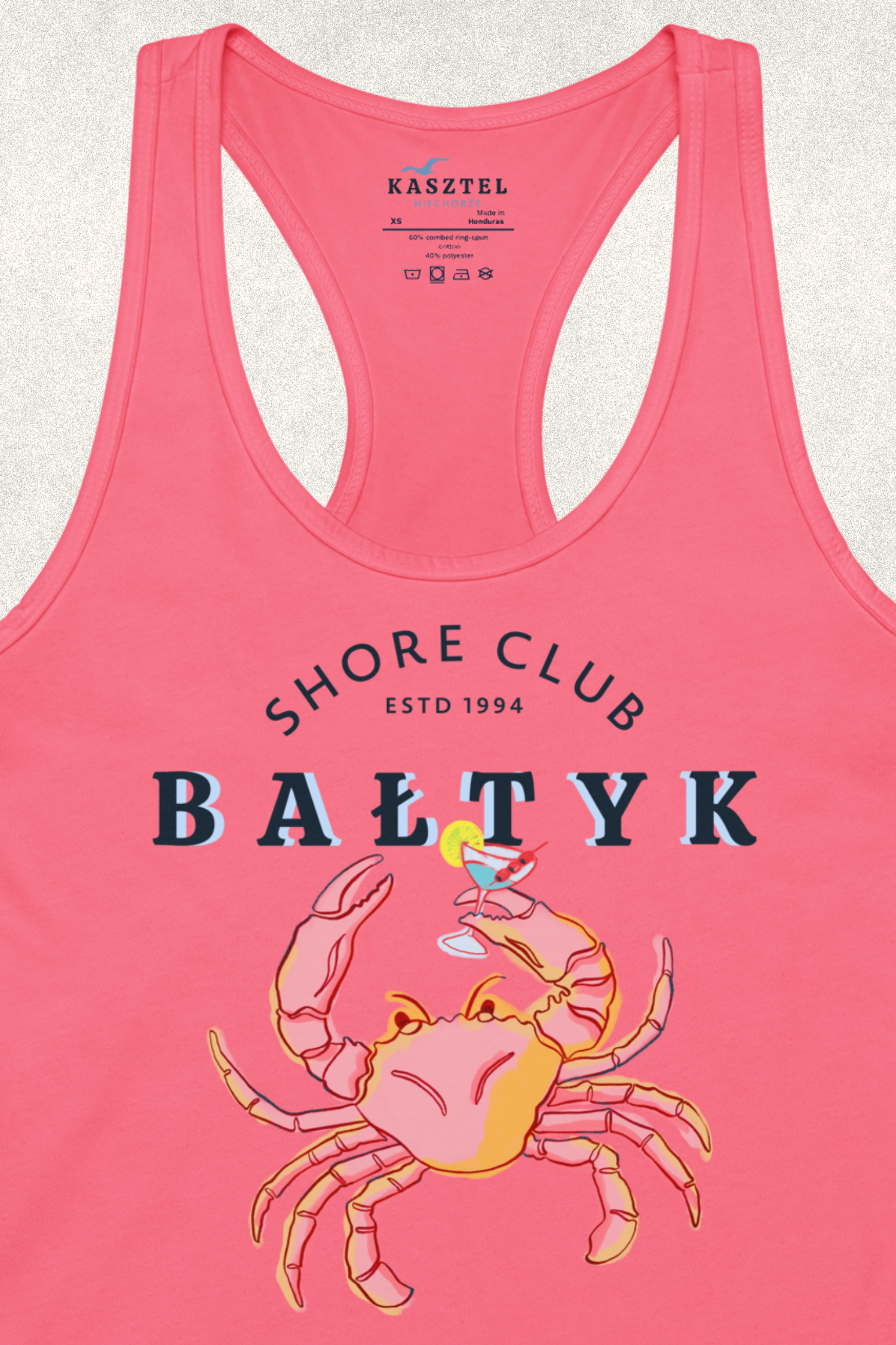 MOŻE Shore Club Tank – Pink Crab