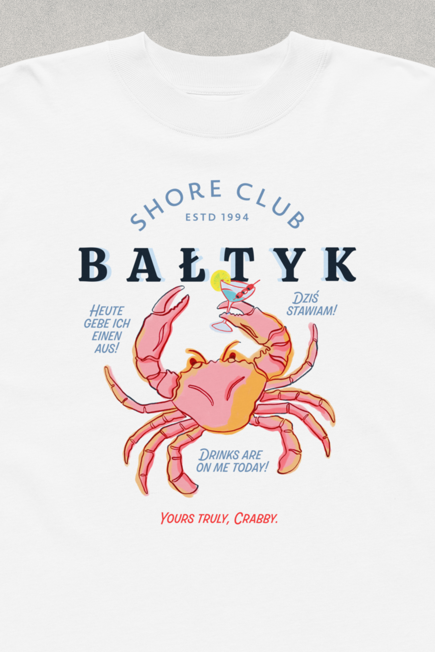 HALO Shore Club T-Shirt – Pink Crab