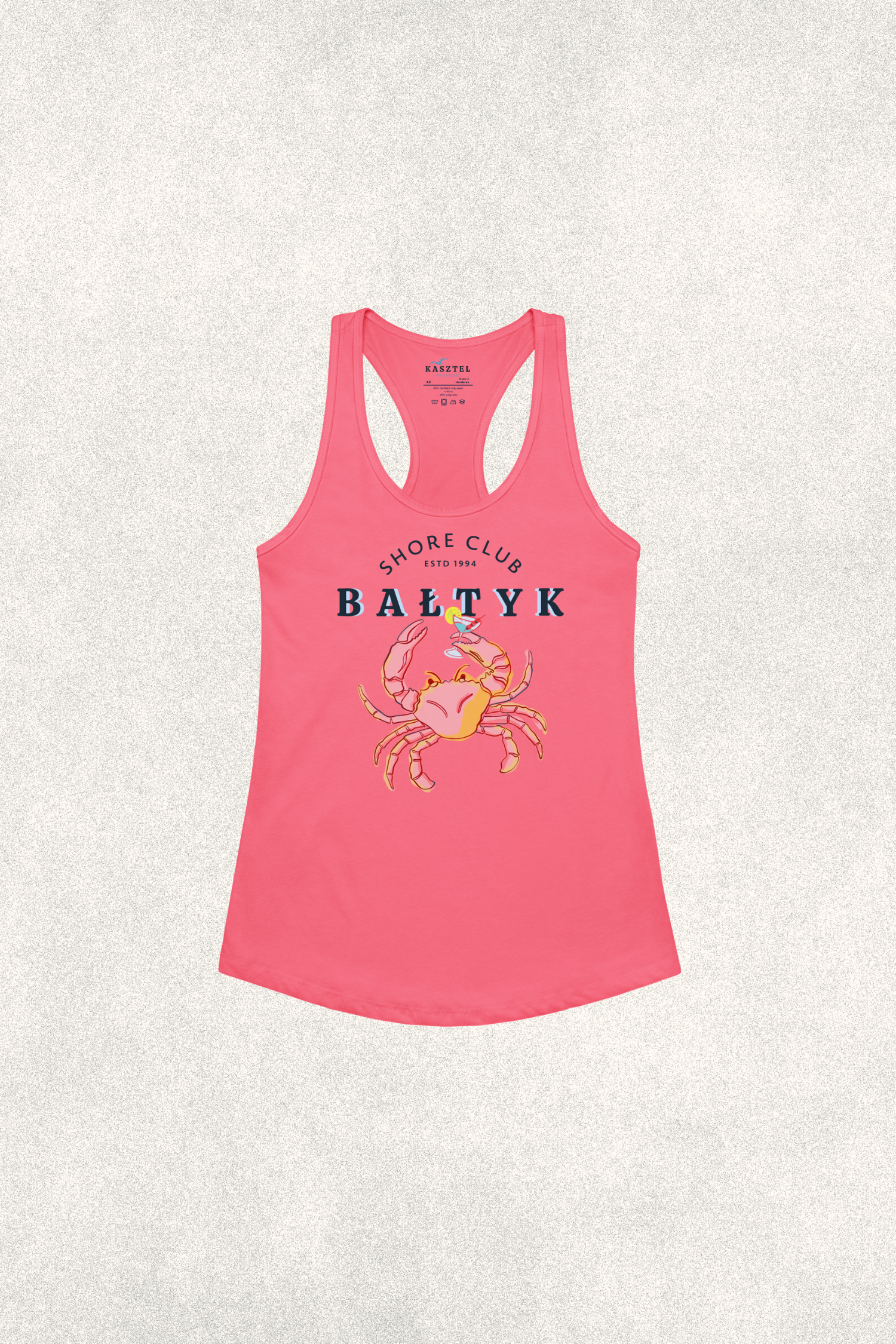 MOŻE Shore Club Tank – Pink Crab