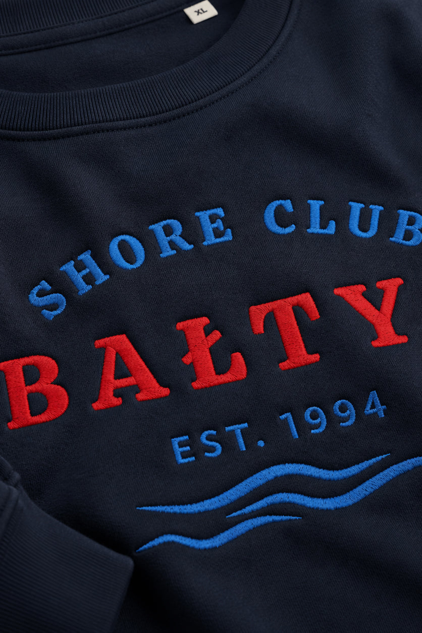 baltyk sweatshirt baltyk sweatshirt marineblau bestickt detail