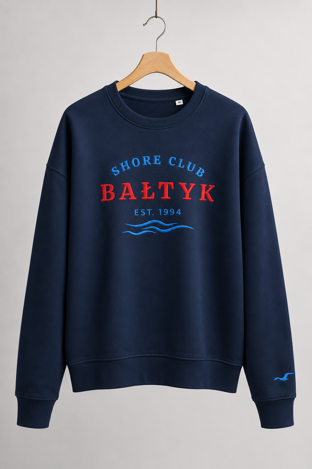 baltyk sweatshirt marineblau bestickt front