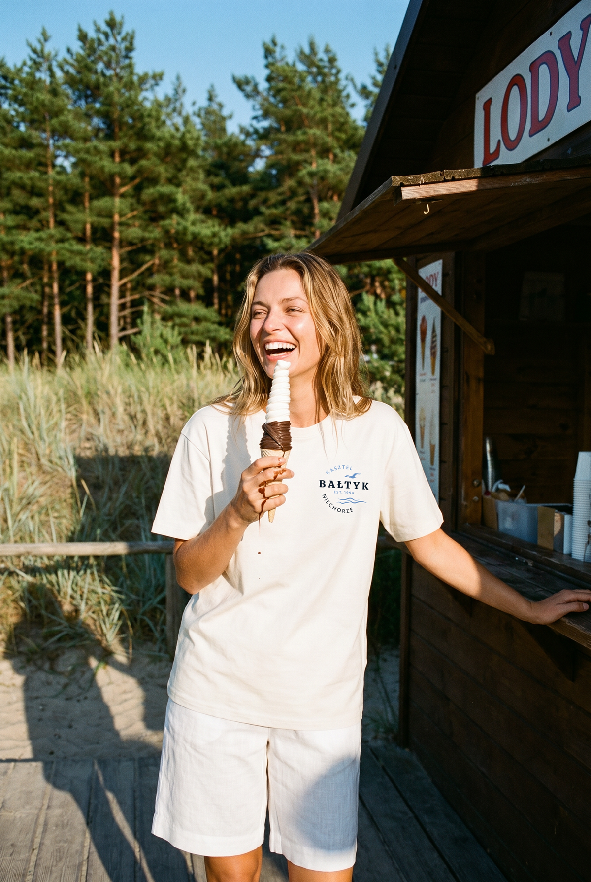Damen Meerjungfrau T-Shirt Bałtyk in Sea Salt White