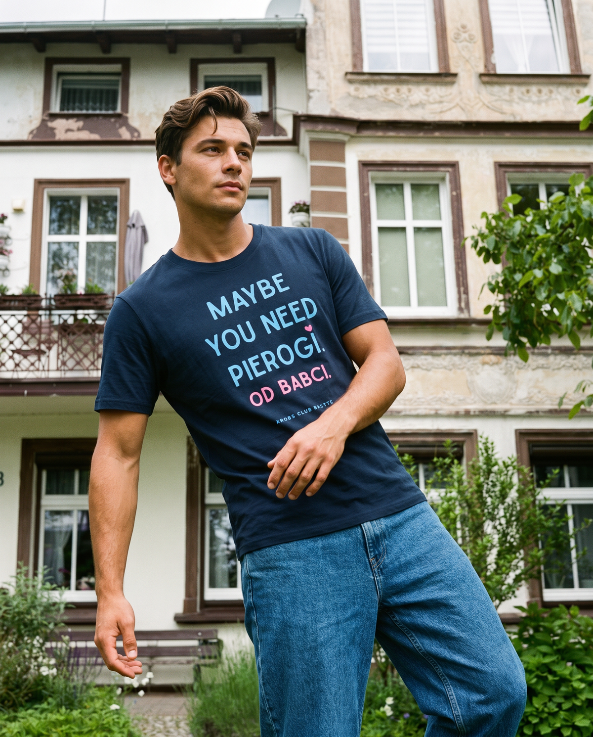 Herren Pierogi T-Shirt Maybe You Need Pierogi in Navy