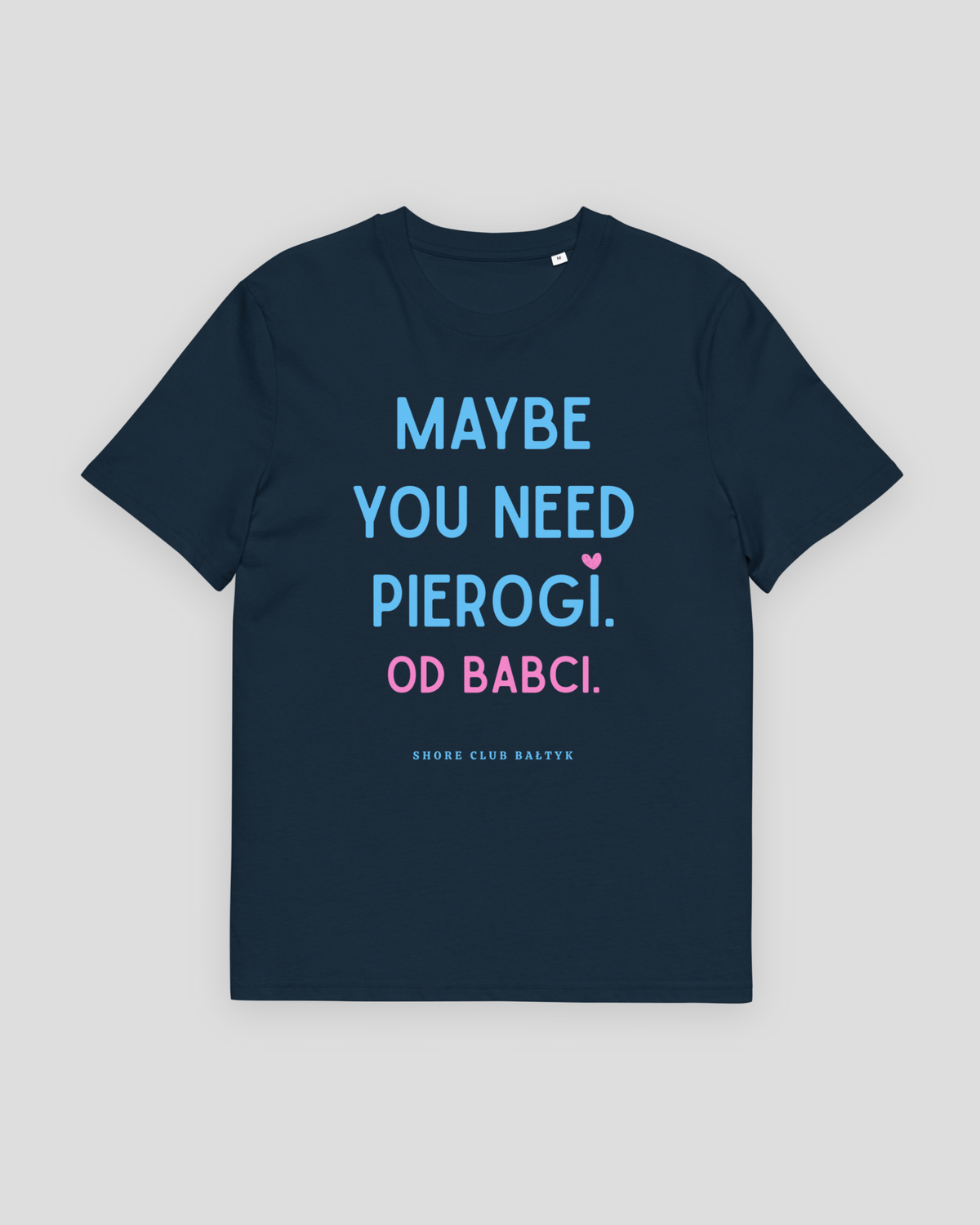 Pierogi T-Shirt Od Babci in Navy – KASZTEL NIECHORZE